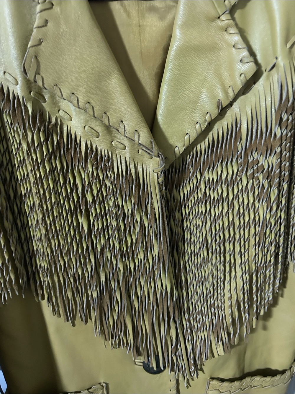 Vintage Double D Ranchwear Camel Fringe Long Western Boho - Picture 9 of 11